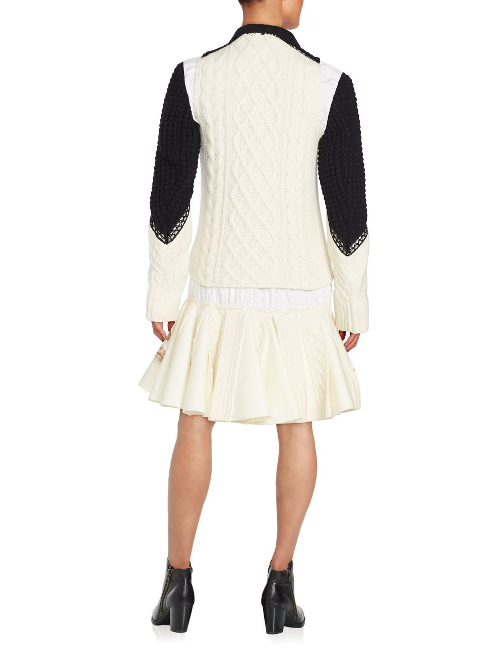 Lyst Sacai Mixedmedia Sweater Dress in Black